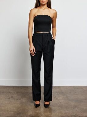 Dana Bandi Strapless Top and Tailored Pleat Trousers Set NWOT